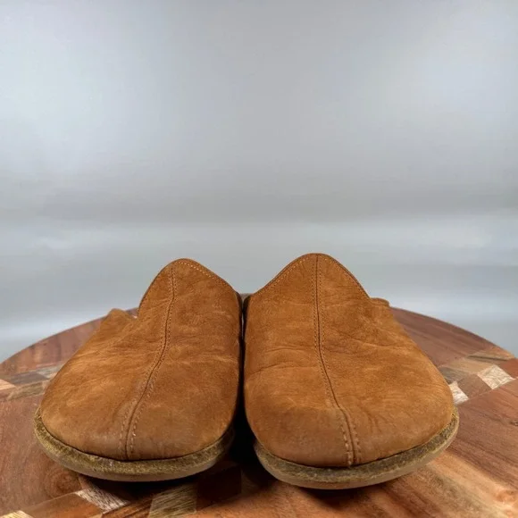 Aintap Handmade Turkish Yemeni Leather Suede Mules Brown Slippers Womens 38 8 - Picture 2 of 6